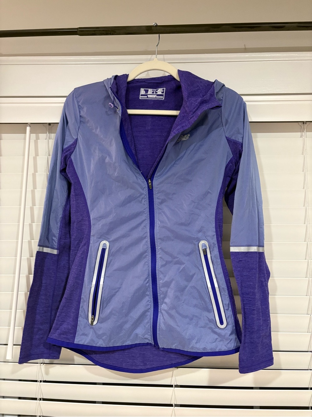 New Balance Two-Tone Purple Hooded Windbreaker Jacket